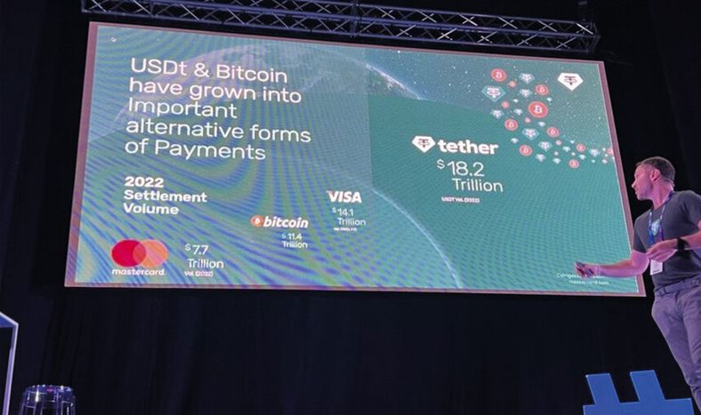 Paolo Ardoin, ejecutivo de Tether, en una presentación