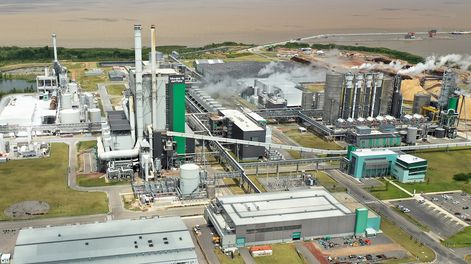 La fábrica de Montes del Plata en Conchillas, Colonia.