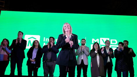 Carolina Cosse durante el acto de rendición de cuentas de su gestión en la Intendencia de Montevideo