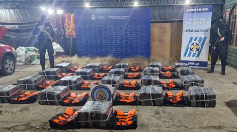 Parte de la cocaína incautada por la Policía en Uruguay, con destino a Europa