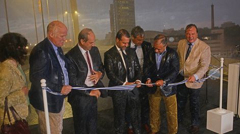 Búsqueda | Lacalle Pou durante la inauguración del viaducto. Foto: Presidencia