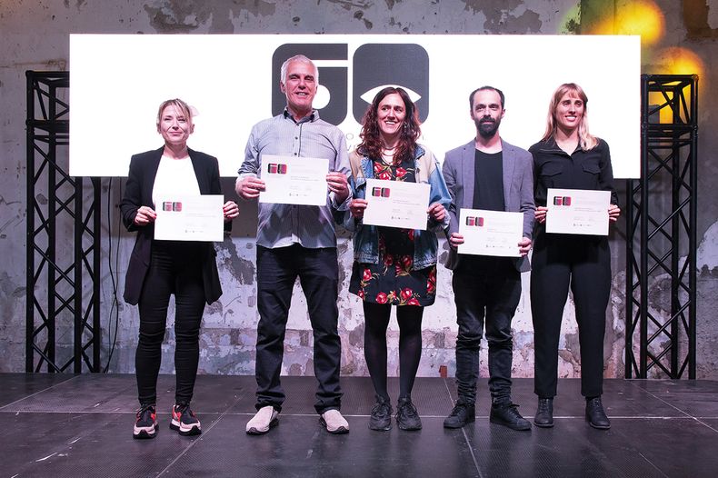 Los ganadores del Premio Nacional de Artes Visuales Guadalupe Ayala, Guillermo Zabaleta, Luciana Damiani, Matías Nin y Valentina Cardellino