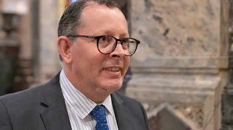 Álvaro Perrone, en el Palacio Legislativo. Foto: Pablo Vignali, adhocFOTOS