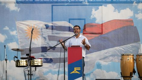 Fernando Pereira en el acto del 55 aniversario del Frente Amplio.&nbsp;