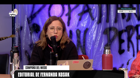 Fernanda Kosak durante su programa de streaming Campaña del Miedo