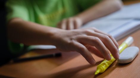 Un escolar realizando tareas.&nbsp;