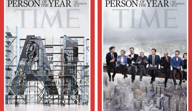 Las portadas de la revista Time difundidas el 11 de diciembre de 2025 que anuncian que los “Arquitectos de la inteligencia artificial” han sido elegidos personalidad del año.