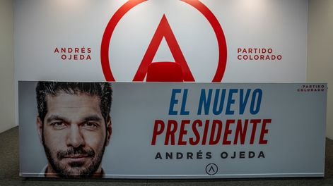Comando de campaña de Andrés Ojeda en el barrio Pocitos en Montevideo