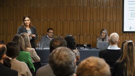 Una reunión de la Mesa de Finanzas Sostenibles efectuada en la sede del BCU el año pasado
