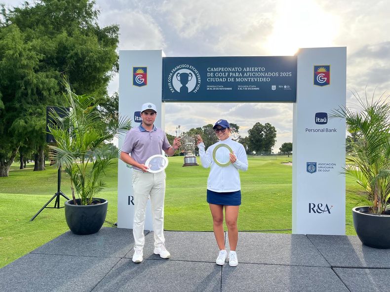Luca Gallingani y Agustina Gómez en el Abierto Ciudad de Montevideo