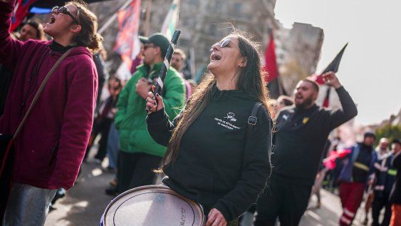 Militantes sindicales durante un paro del PIT-CNT en 2025. Militantes sindicales durante un paro del PIT-CNT en 2025.