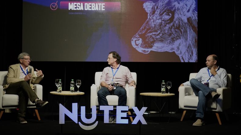 El gerente general de Inversora Juramento, Miguel de Achaval; el director de Indarte & Cía, Fernando Indarte; y el director técnico de Nutex, Álvaro Pastorini