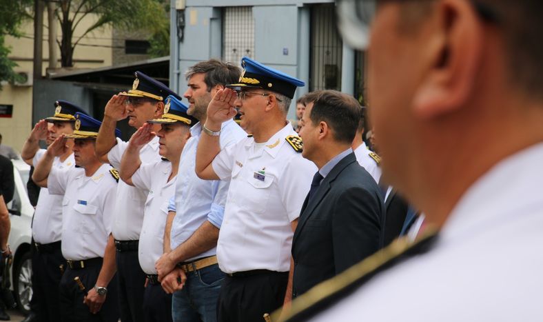 Nicolás Martinelli durante la inauguración de la nueva Dirección de Investigaciones en Rivera, Uruguay