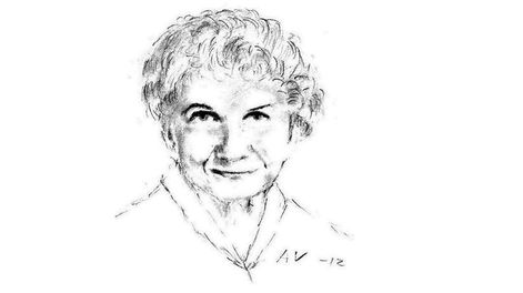 Búsqueda | Alice Munro. Dibujo: Andreas Vartdal, Wikipedia