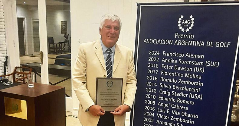 Francisco Aleman, premiado por la Asociación Argentina de Golf