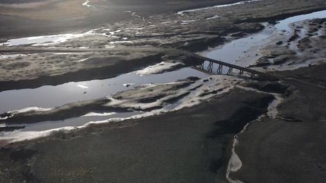 El embalse de Paso Severino, en la sequía de 2023