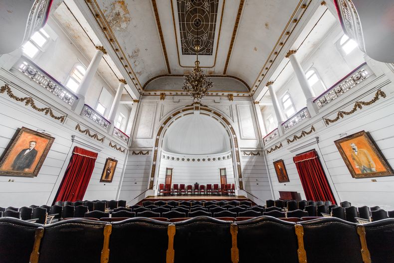 Salón de actos de la Facultad de Medicina.