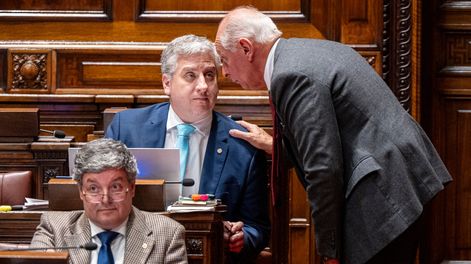Juan Martín Rodríguez, Gustavo Salle y Federico Casaretto, en la Cámara de Representantes.&nbsp;&nbsp;
