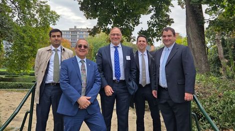 Integrantes de la delegación uruguaya que se reunió con autoridades de la Unión Europea en Bruselas.