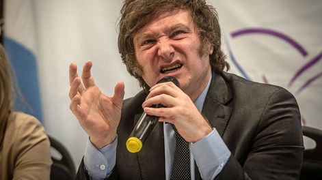 El candidato presidencial por La Libertad Avanza, Javier Milei. Foto: AFP, Federico David Gross