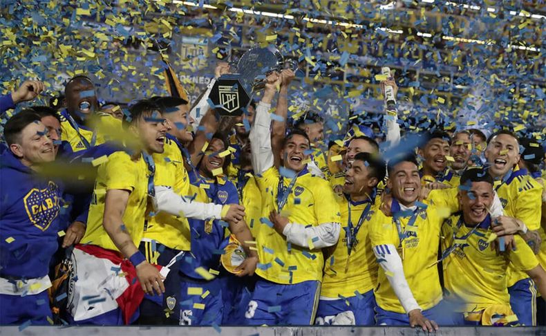 Boca, campeón de la Liga-2022 del fútbol argentino. Foto: AFP.