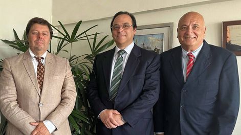 El actual directorio de la Copab, con Pratto, Abilleira y Dominioni. Foto: Copab