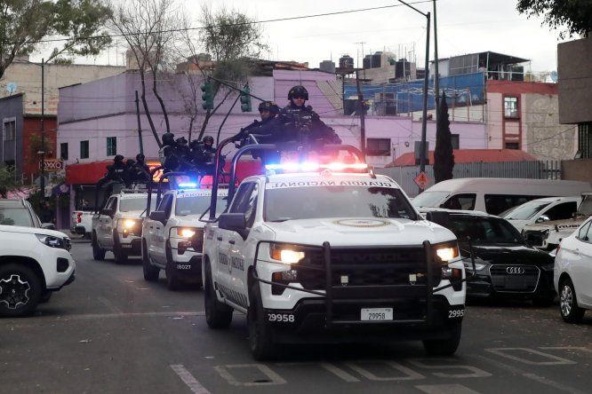 Integrantes de la Guardia Nacional patrullan Ciudad de México tras la muerte del narcotraficante Nemesio Rubén Oseguera Cervantes, alias ’El Mencho’, líder del Cártel Jalisco Nueva Generación.