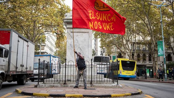 Bandera del Sunca en una movilización Bandera del Sunca en una movilización