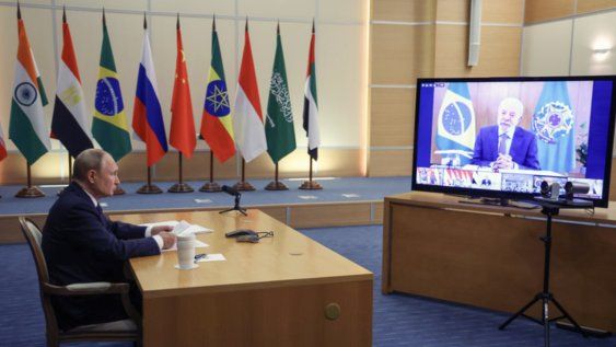 El presidente ruso, Vladimir Putin, participó de la cumbre desde su residencia de verano en Krasnodar.