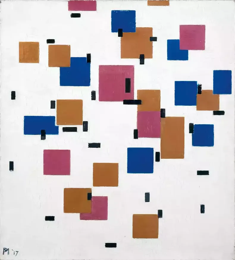 Título: Composition in Colour A Creador: Piet Mondrian Fecha de creación: 1917 Dimensiones físicas: 50,3 × 45,3 centímetros Técnica artística: óleo sobre lienzo.