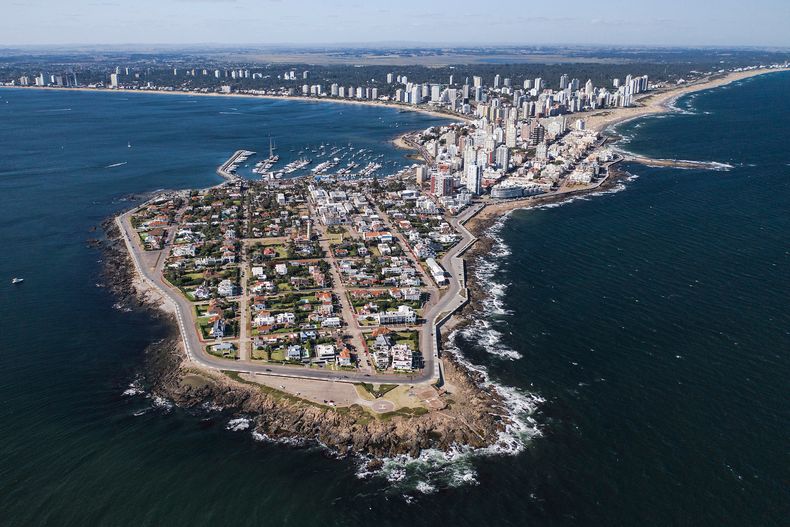 Vista aérea de la península de Punta del Este.&nbsp;
