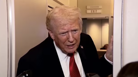 Donald Trump en el Air Force One.