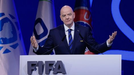 Gianni Infantino durante el congreso de la FIFA en Paraguay, donde habló sobre el Mundial 2030