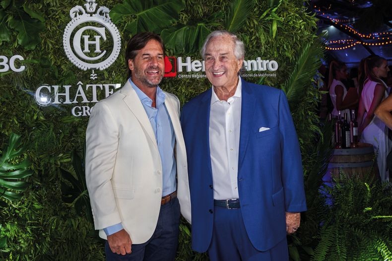 El presidente de la República Luis Lacalle Pou con Sergio Grosskopf, de Grupo Château