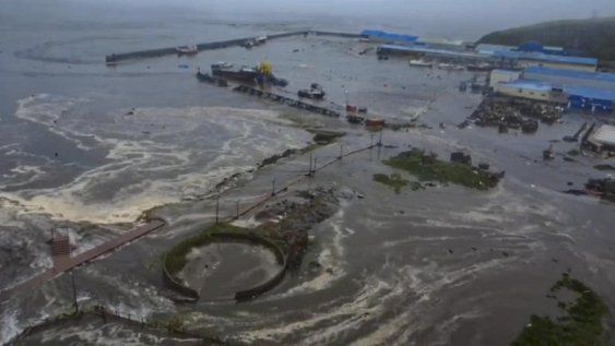 Una imagen fija de un video proporcionado por el Centro Geofísico de la Academia Rusa de Ciencias muestra una zona inundada en Severo-Kurilsk, región de Sajalín, Rusia, el 30 de julio de 2025 Una imagen fija de un video proporcionado por el Centro Geofísico de la Academia Rusa de Ciencias muestra una zona inundada en Severo-Kurilsk, región de Sajalín, Rusia, el 30 de julio de 2025