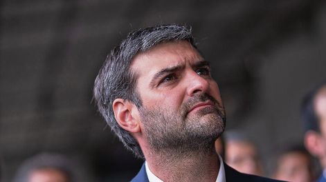 Nicolás Martinelli durante la inauguración de un espacio de capacitación laboral en Montevideo. Foto: Pablo Vignali, adhocFOTOS