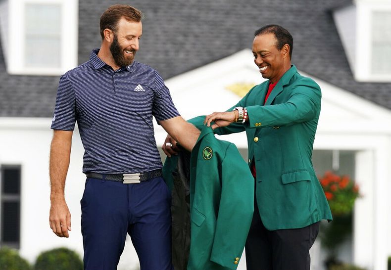 Dustin Johnson y Tiger Woods