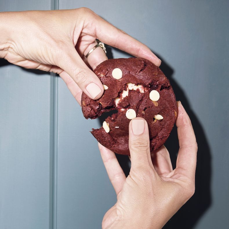 Red velvet cookie. 