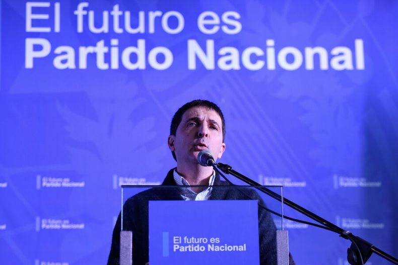 Carlos Iafigliola durante una convención del Partido Nacional en 2018. Foto: Nicolás Celaya, adhocFOTOS