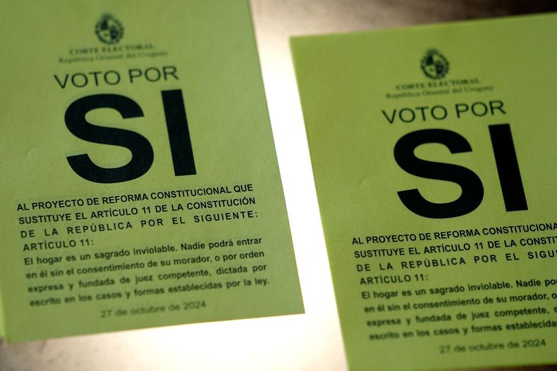 Papeleta del plebiscito de reforma constitucional sobre allanamientos nocturnos en hogares