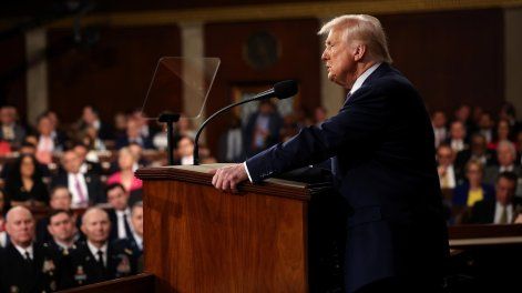 Donald Trump, durante su discurso en el Congreso.