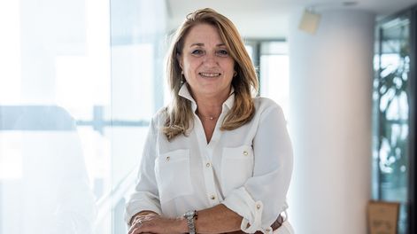 Sandra Libonatti en su oficina de la Torre Ejecutiva en Montevideo.