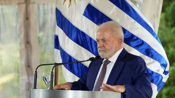 Inácio Lula da Silva, durante su visita oficial a Uruguay en la residencia presidencial de Suárez y Reyes, Montevideo. Foto: Nicolás Celaya, adhocFOTOS