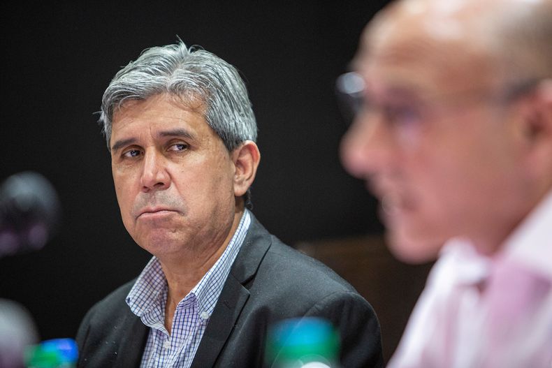 Ramón Ruiz en la sede del PIT-CNT
