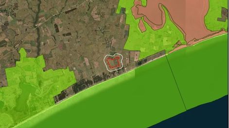 Plano con la ubicación proyectada por la Dinacia para el aeropuerto internacional de Rocha.