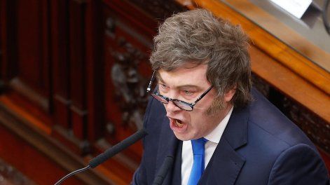 El presidente de Argentina, Javier Milei, habla durante el inicio de las sesiones ordinarias del Congreso de la Nación este domingo, en Buenos Aires (Argentina).&nbsp;