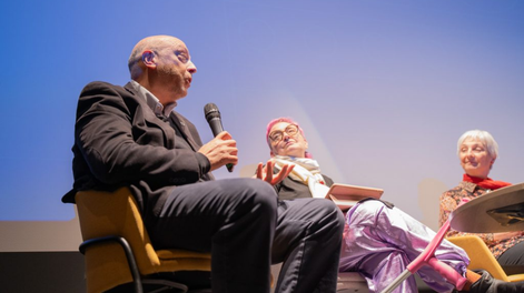 Rafael Radi, Mariana Percovich y Marisa Bucheli en el acto por los 175 años de la Udelar