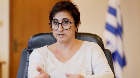 Presidenta del BPS Jimena Pardo en su oficina en Montevideo.