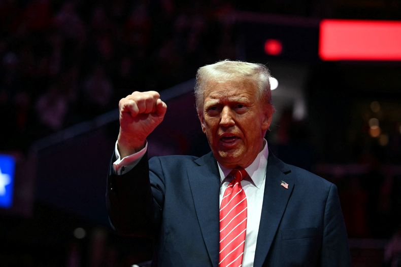 Donald Trump en un acto de celebración, el domingo 19, día previo a tomar posesión de la presidencia de Estados Unidos por segunda vez