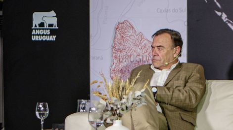 El vicepresidente de INIA, Walter Baethgen, en la conferencia de Angus Uruguay